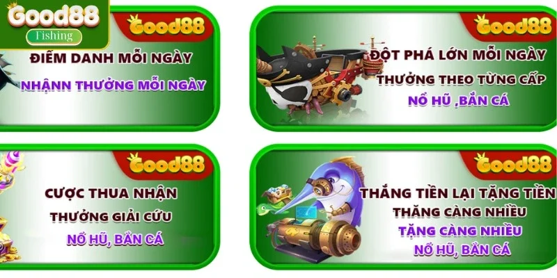 Khuyến mãi Good88 cung cấp đa dạng ưu đãi phong phú và liên tục cập nhật
