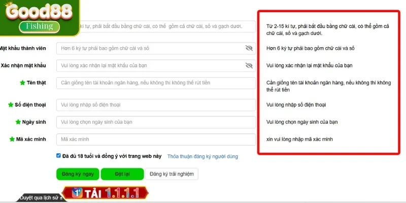 3 lưu ý quan trọng khi đăng ký Good88