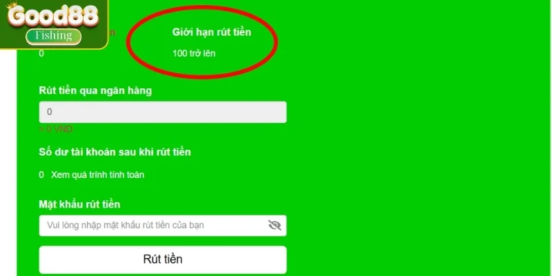 Một số lưu ý cần quan tâm khi thao tác rút tiền tại nhà cái Good88