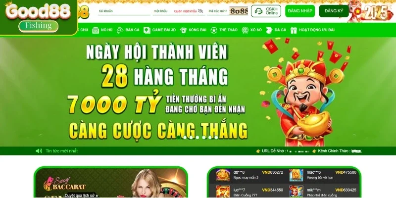 Tham gia nhà cái Good88 với hơn 500 trò chơi đầy đủ thể loại