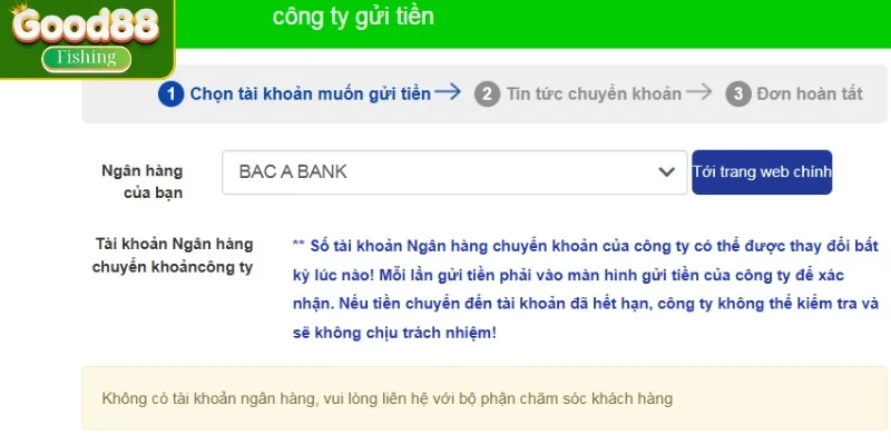 Nạp tiền Good88 qua công ty gửi tiền nhanh tiện lợi